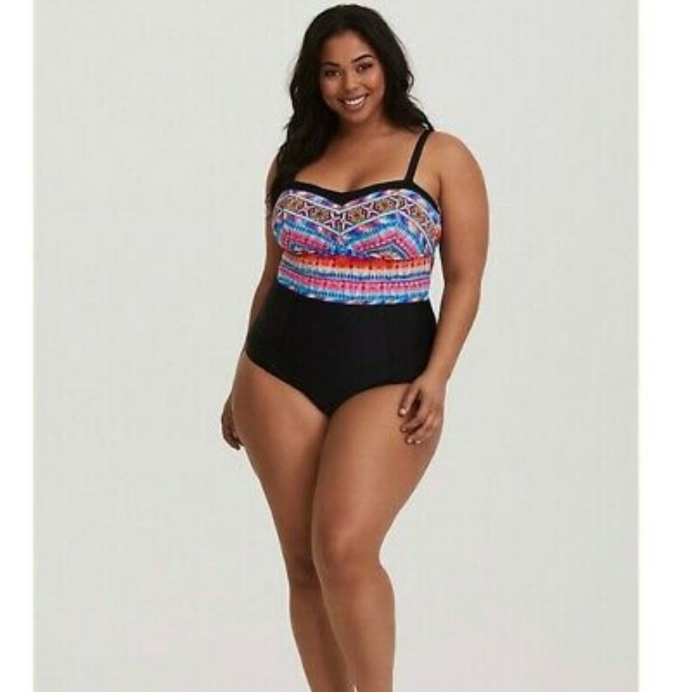 Torrid multicolored one piece swimsuit